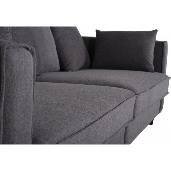 Brandy Lounge - 4-seters sofa XL (mrkegr) + Flekkfjerner for mbler