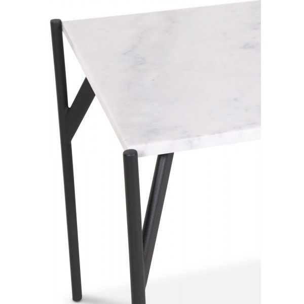 Accent stuebord 50 - Hvit marmor / Svart Accent stuebord 50 - Hvit marmor / Svart