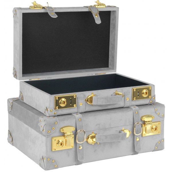 Petit koffert, sett med 2 stk - Gr (Flyel) + Tekstilrens for mbler