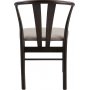 Jive brunbeiset spisestuestol med pute i beige boucl