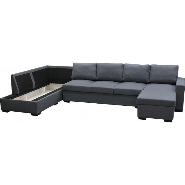 Solna mørkegrå vendbar U-sofa 367 cm + Møbelføtter Solna mørkegrå vendbar U-sofa 367 cm + Møbelføtter