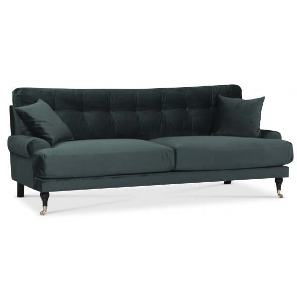 Adena 3-seter sofa - Skogsgrønn fløyel Velour Adena 3-seter sofa - Skogsgrønn fløyel Velour