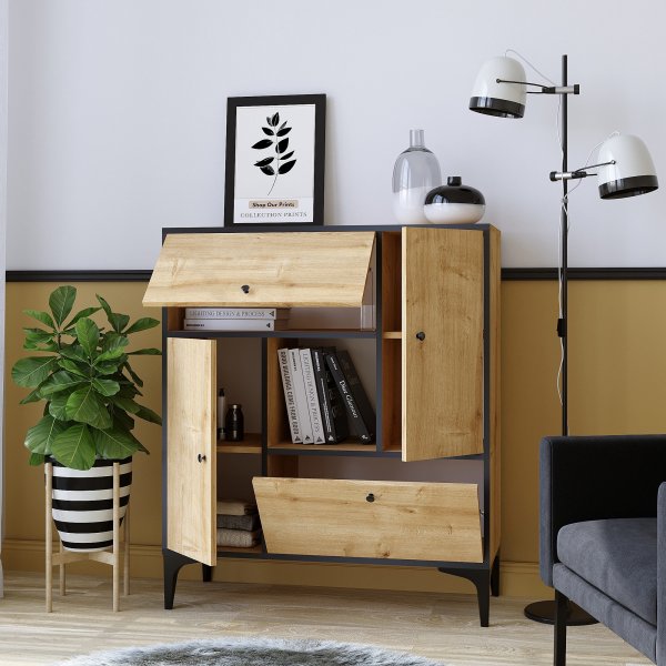 Pera skap - Safir eik/sort