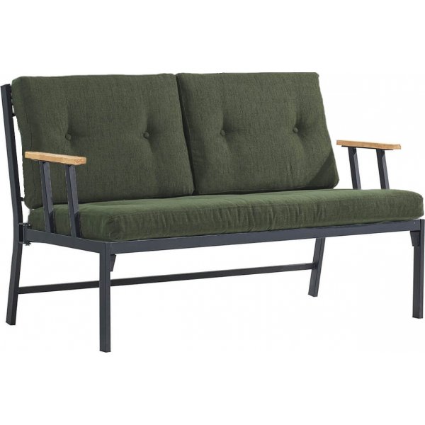 Lotus 2-seters utesofa - Svart/grnn