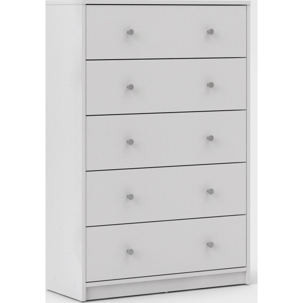 mai hvit kommode med 5 skuffer