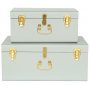 Matteus koffert X 2 (lysegr | messing)