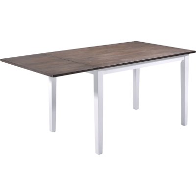 Gteborg spisebord 120-160 x 80 cm - Brunbeiset/hvitlakkert