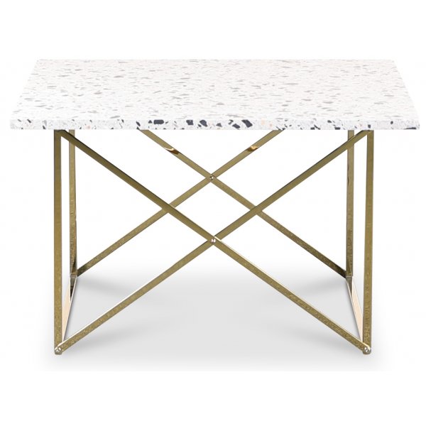 Terrazzo sofabord 75x75cm - Cosmos Terrazzo & underdel cross messing