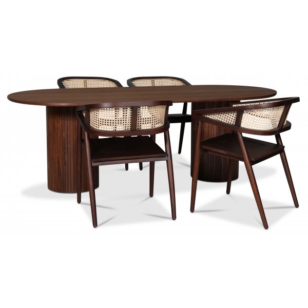 Skaraborg armstol - Brun mahogny/rotting Skaraborg armstol - Brun mahogny/rotting