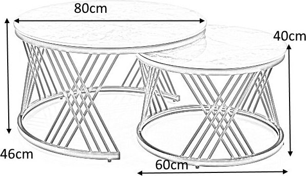 Flamingo salongbord Ø60 cm - Grå marmor/svart Flamingo salongbord Ø60 cm - Grå marmor/svart