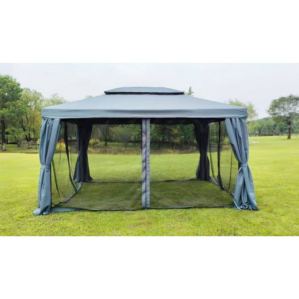 Athen Paviljong 3x4m med myggnetting - Grå Athen Paviljong 3x4m med myggnetting - Grå