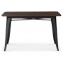 France metallbord 120x80 cm - Svart / Brunt tre