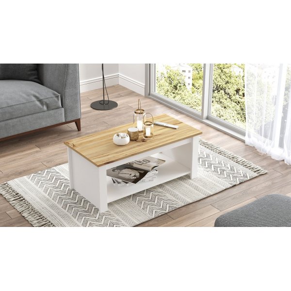 Luvio salongbord 14 - Eik/hvit