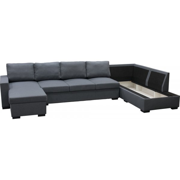 Solna mørkegrå vendbar U-sofa 367 cm + Møbelføtter Solna mørkegrå vendbar U-sofa 367 cm + Møbelføtter