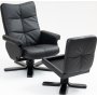 Duvnäs reclinerlenestol med fotskammel - Svart PU Duvnäs reclinerlenestol med fotskammel - Svart PU