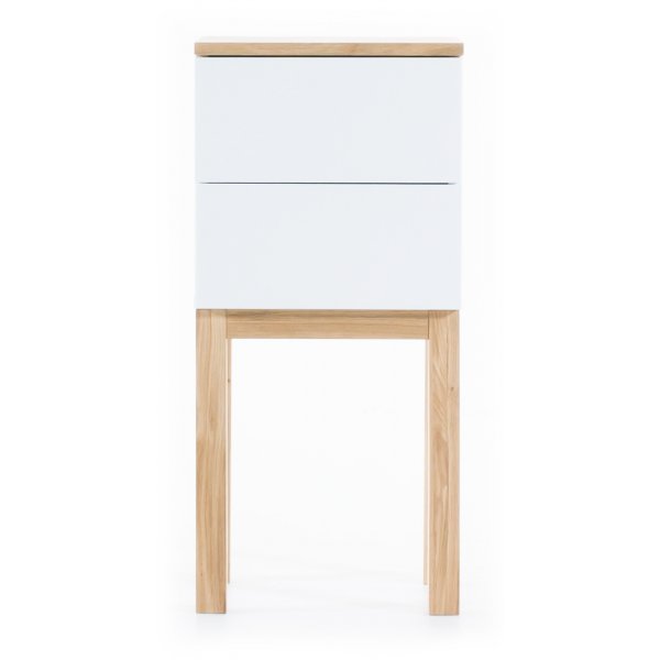 Sngbord vit med ek 75 cm + Mbelftter