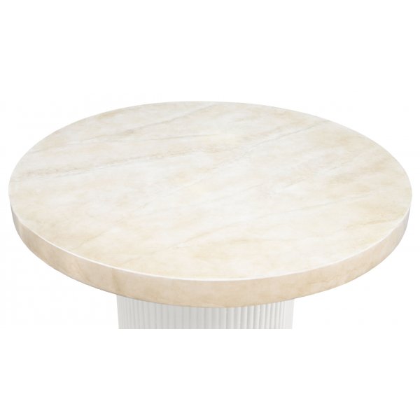 Utendrsgruppe: 4 stoler og spisebord 122 beige - Merca/Pino