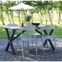 Spisegruppe Scottsdale: 150 cm grtt trebord inkludert 4 stk. Abbe stablebare stoler