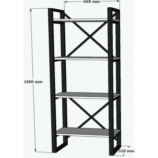 Alaro moderne bokhylle - Valntt/svart