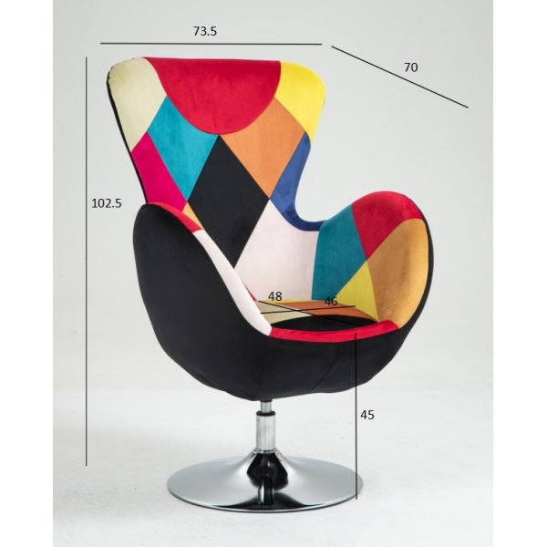 Lucille lenestol - Multi/krom