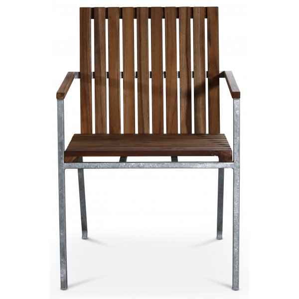 Utestol Alva - Teak/galvanisert metall