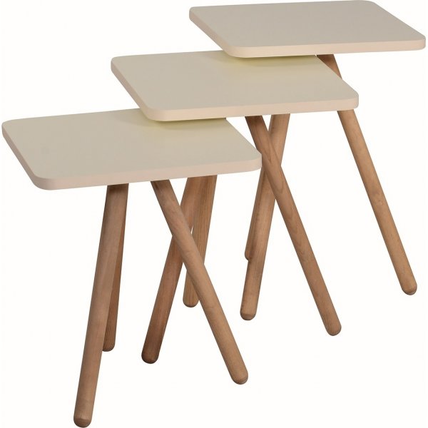 Trippelsett bord 34 x 34 cm - Krem Trippelsett bord 34 x 34 cm - Krem