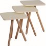 Trippelsett bord 34 x 34 cm - Krem