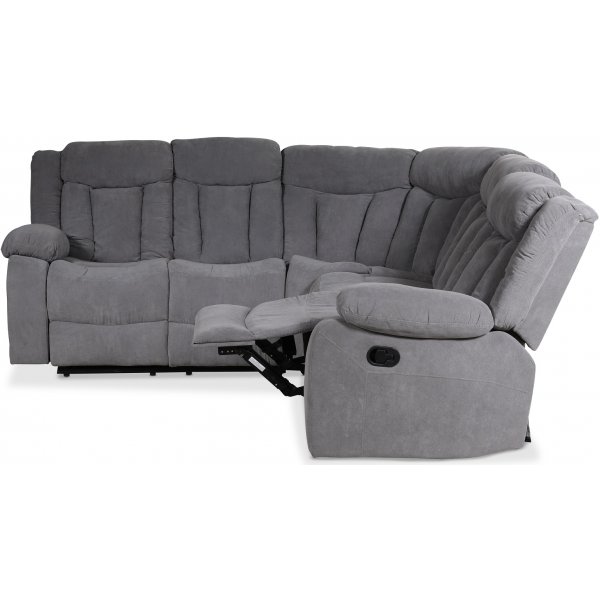 Madrid hjørnesofa (recliner) - Grå (Stoff) Madrid hjørnesofa (recliner) - Grå (Stoff)