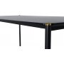 Pelle spisebord 190x90 cm - Svart / Messing