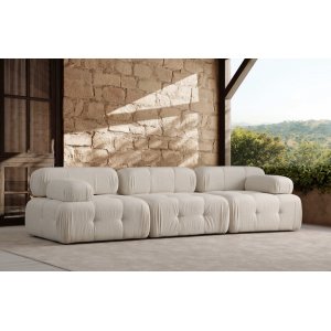 Beige fløyelssofa 315 cm Beige fløyelssofa 315 cm