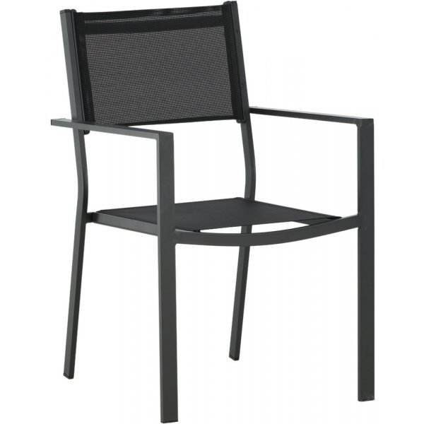 Spisegruppe: 6 stoler og spisebord 205 x 90 cm svart/naturfarget - Copacabana