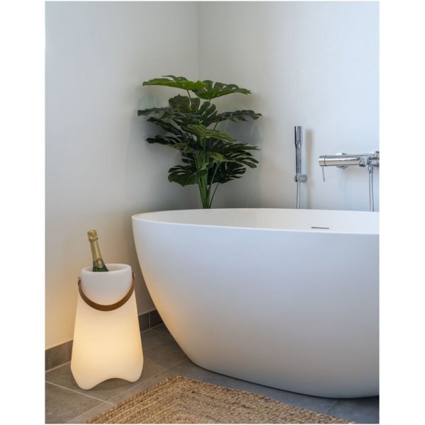 Bristol LED lampe - hvit / brun Bristol LED lampe - hvit / brun