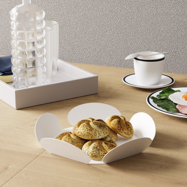 Rhodos dekorativt fat - Hvit