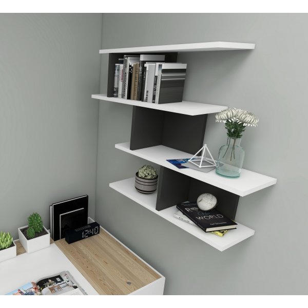 Rosie vegghylle - Hvit/antrasitt Rosie vegghylle - Hvit/antrasitt