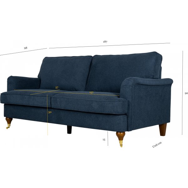 Howard Watford Deluxe 2-seters sofa - Blå Howard Watford Deluxe 2-seters sofa - Blå