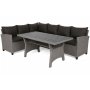 Hjrnesofa Lagos med bord - Gr/svart melert