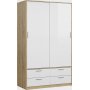 Line garderobe - Eik/hvit