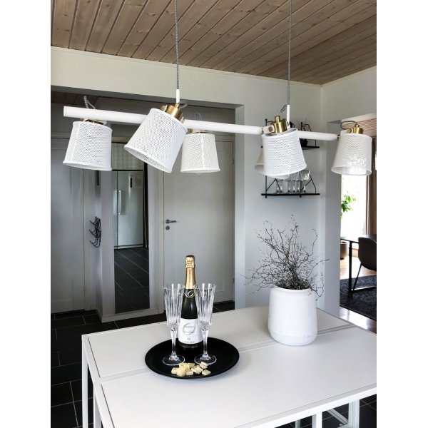 Taklampe Frapino - Hvit / matt messing