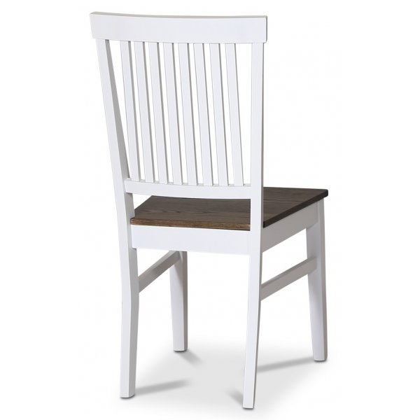 Skagen stol med ribber - Hvit / brunoljet eik