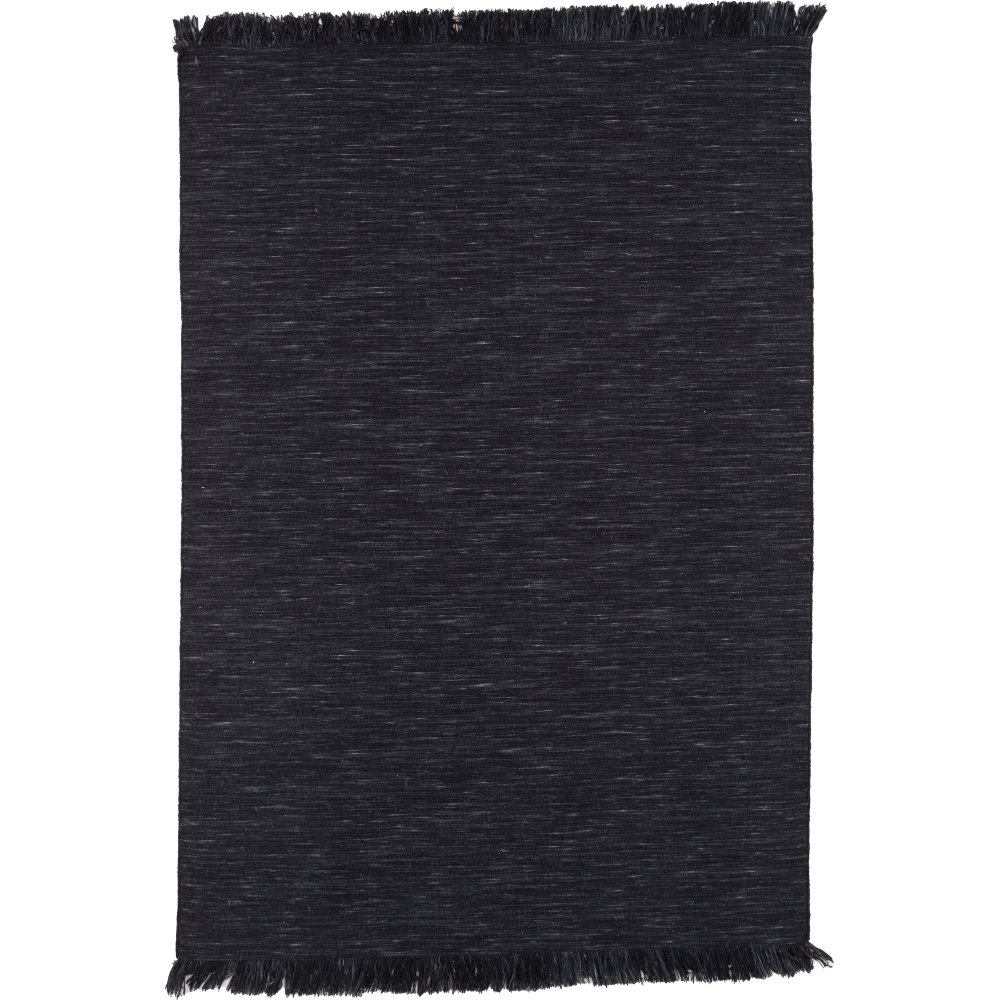 Elton flatvevd ullteppe 300 x 200 cm - Sort