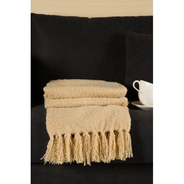 Sten pledd, 130x170 cm - Sand