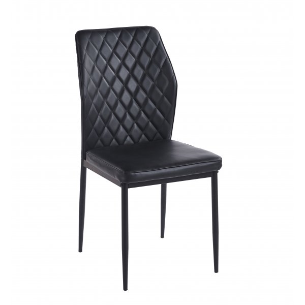 Inez spisestol i svart kunstskinn med svarte ben