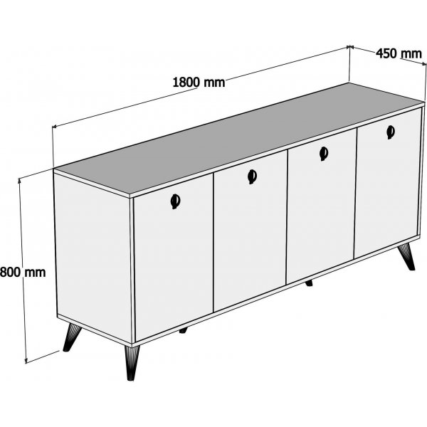 Elite skjenk - Valn�tt/hvit