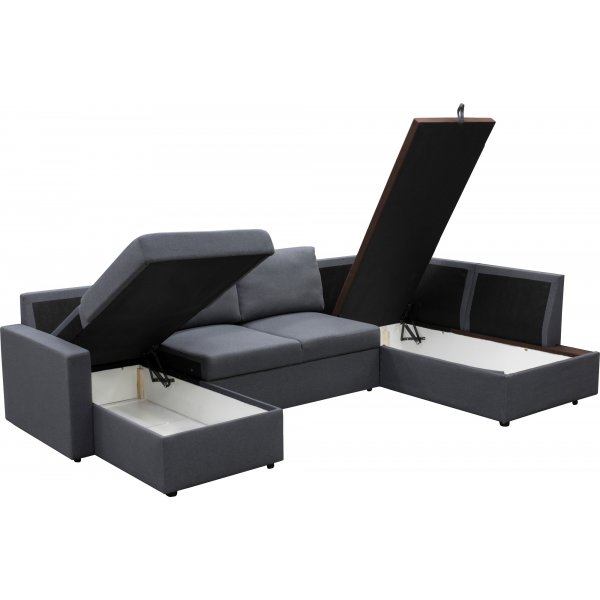 Sovesofa U-modell mørkegrå - Tärnö + Tekstilrens for møbler Sovesofa U-modell mørkegrå - Tärnö + Tekstilrens for møbler