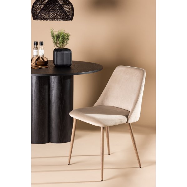 Beige flyels spisestol