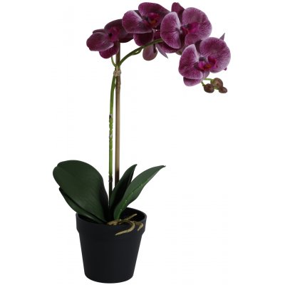 Kunstig plante - Orkid 1 stengel H48 cm - Mrkerosa