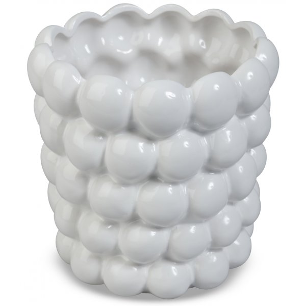 Krukke Big Bouble H18 cm - Hvit