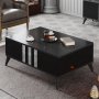 Zlato salongbord 90 x 39 cm - Antrasitt/sort/krom
