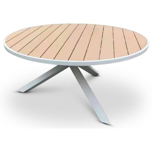 Ekens rundt spisebord 150 - Hvit/Eik-polywood