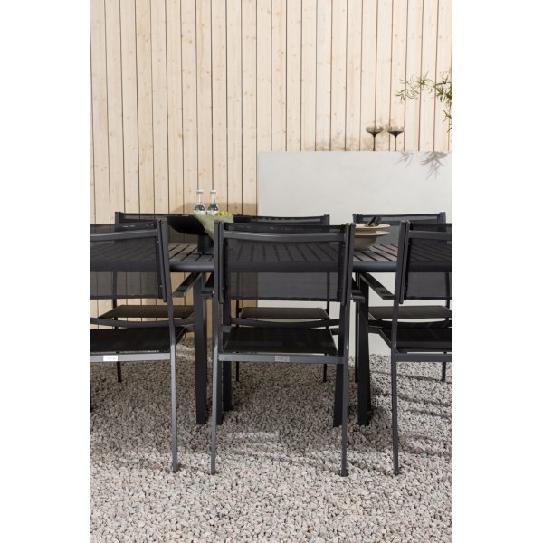 Borneo uteservering sett med 6 Copacabana stoler - Svart Borneo uteservering sett med 6 Copacabana stoler - Svart